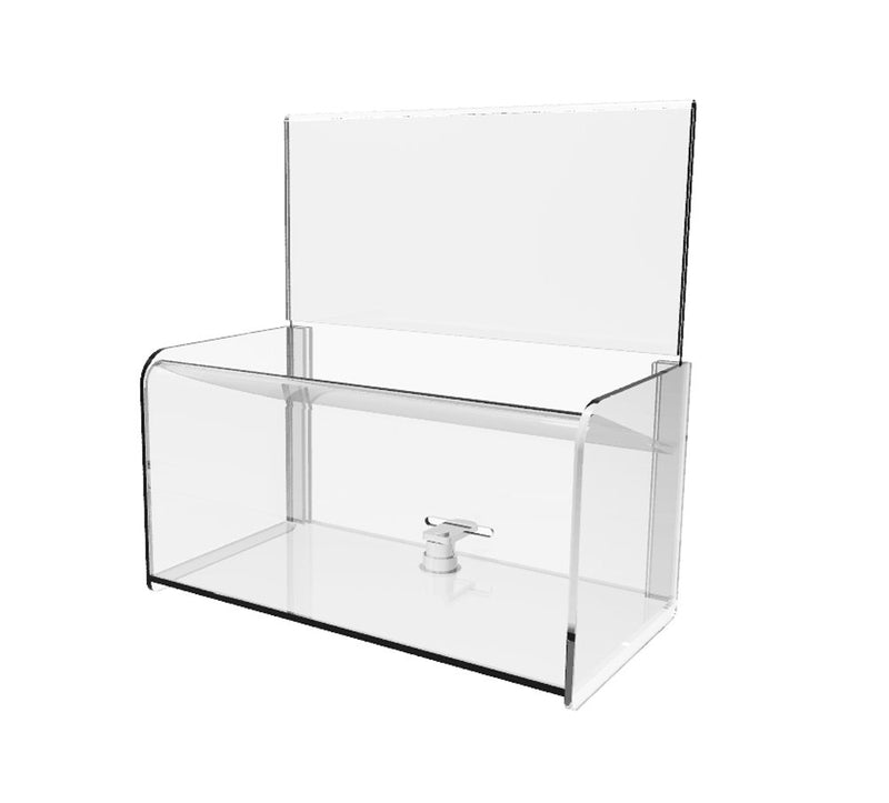 FixtureDisplays Clear Acrylic Plexiglass Donation Box with Easy Drop Funnel 12178 - LeoForward Australia