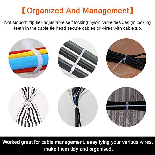  [AUSTRALIA] - 150pcs Cable Zip Ties Heavy Duty with Mounts, Roctee Nylon Self-Locking Wire Ties Adhesive Screw Hole Zip Ties Mounts for Indoor and Outdoor, Professional Grade, UV Resistant (White) 150white