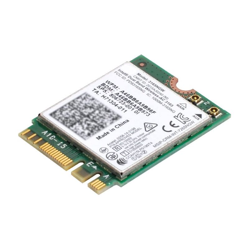  [AUSTRALIA] - ChenYang CY NGFF M.2 WLAN Card +BT 4.0 Network Adapter Dual Band Wireless 2.4G 5Ghz 433Mbps 3165AC NGFF 802.11AC WiFi 3165NGW Green 3165AC