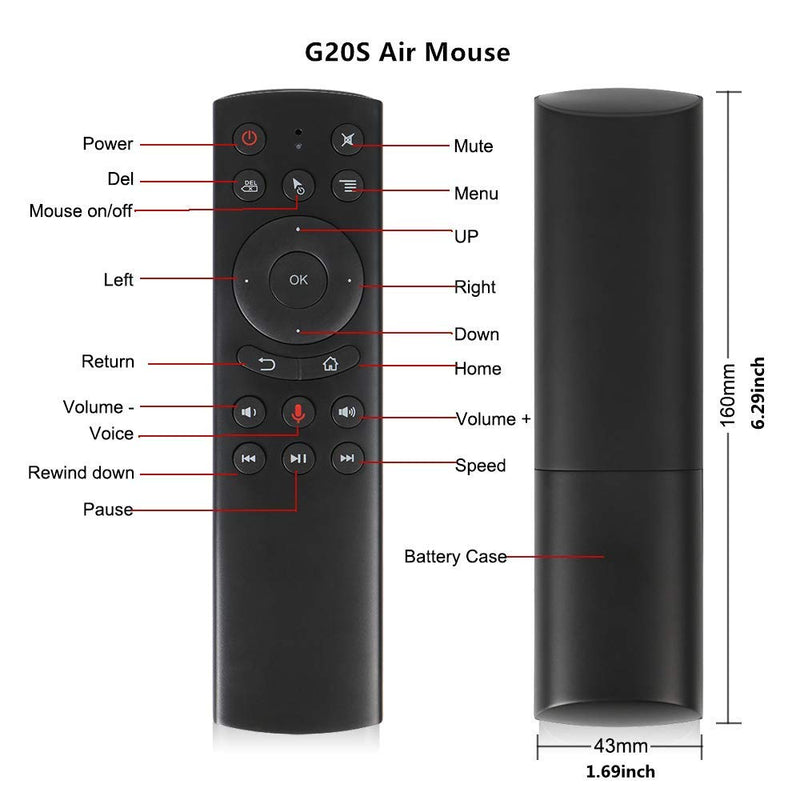  [AUSTRALIA] - Dupad story G20S Voice Remote Control,2.4G Wireless Voice Control Sensing Air Remote Mouse with IR Learning for Nvidia Shield,PC,Projector,Smart TV,Android TV Box