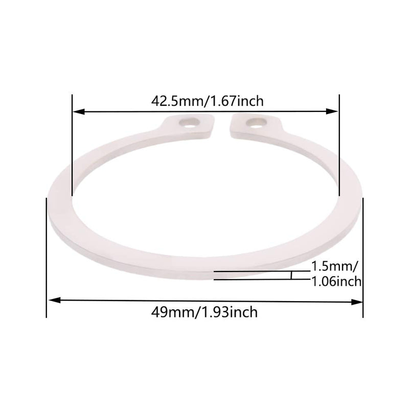  [AUSTRALIA] - MroMax External Circlips, 49mm OD External Retaining Rings, 304 Stainless Steel C-Clip Retaining Shaft Snap Rings for Automobiles, Valves, Electrical and Bearings, 20Pcs Φ45