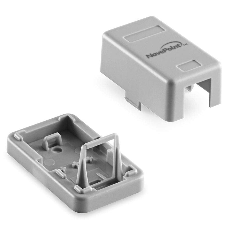  [AUSTRALIA] - NavePoint Keystone Jack Surface-Mount Box 1-Port Gray, 10-Pack