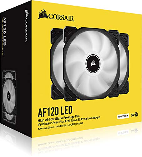 Corsair AF120 LED Low Noise Cooling Fan Triple Pack - White Cooling - LeoForward Australia