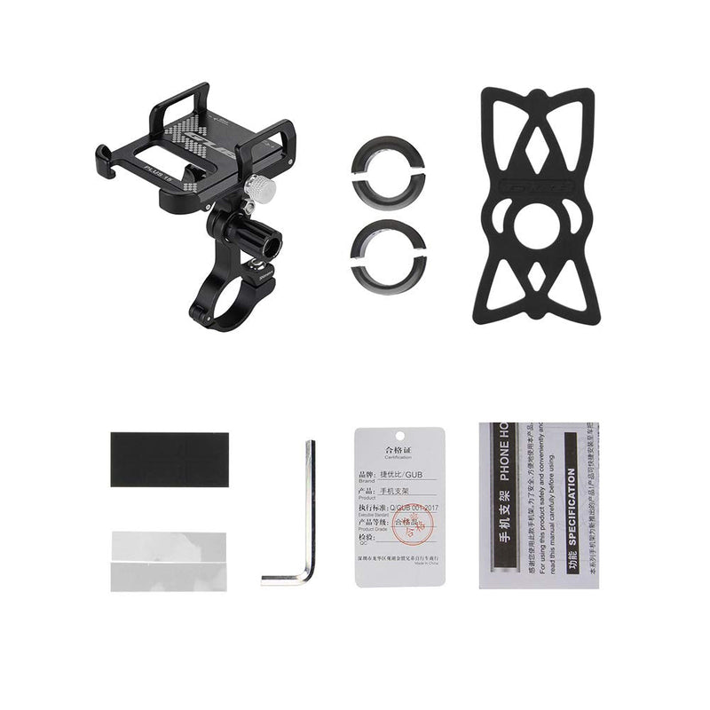  [AUSTRALIA] - Youerle GUB Bicycle Phone Mount - Plus 15 Rotatable Bicycle & Motorcycle Phone Holder,4-7 Inch Alloy Bike Phone Holder with 360° Rotation Adjustable for iPhone 11 12, Samsung S20 GPS,Black,10*9*9CM