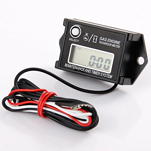  [AUSTRALIA] - Runleader HM026A Self Powered Engine Digital Maintenance Tachometer Hour Meter for Lawn Mower Generator Dirtbike Motorcycle Outboard Marine Paramotors Snowmobile and Chainsaws