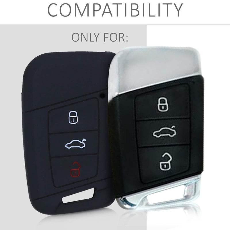  [AUSTRALIA] - kwmobile Car Key Cover for VW - Silicone Protective Key Fob Cover for VW 3 Button Car Key (only Keyless Go) - Don't Touch My Key White/Black
