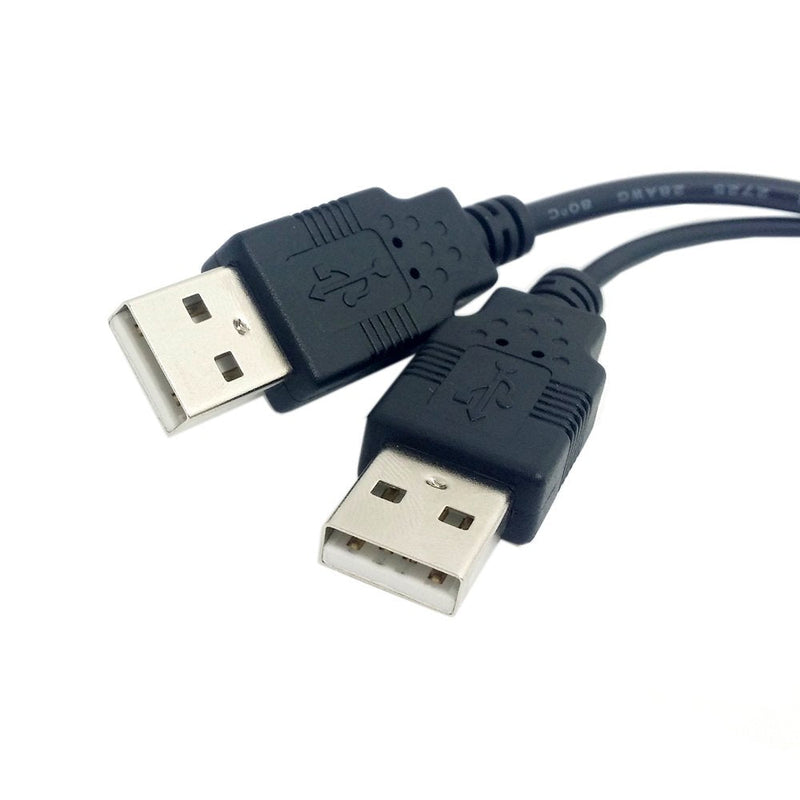  [AUSTRALIA] - CY USB 2.0 Female A to Dual A Male Extra Power Data Y Cable for 2.5" Hard Disk Black