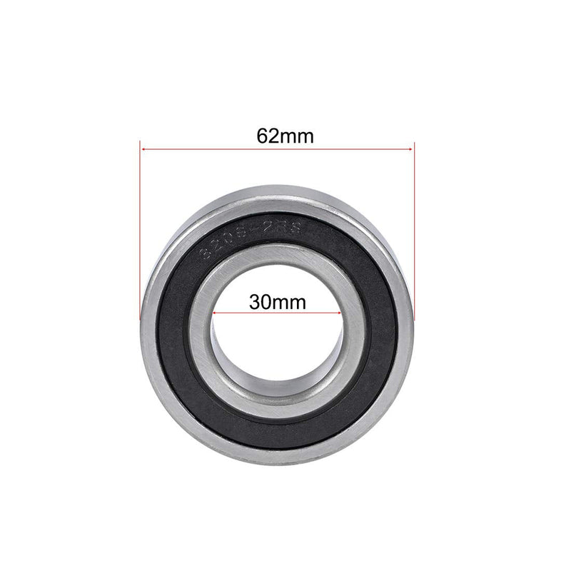  [AUSTRALIA] - uxcell 3206-2RS Angular Contact Ball Bearing 30x62x24mm Sealed Bearings 5206-2RS 2pcs