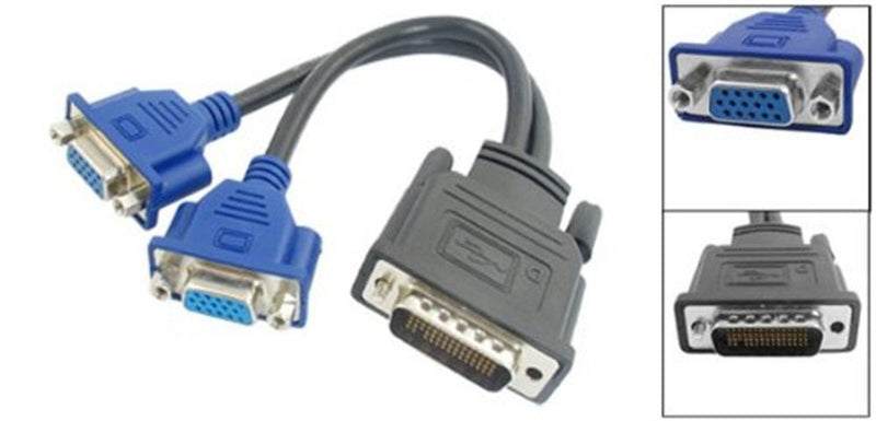 eoocvt DMS-59 Pin Male to Dual VGA Female Y Splitter Video Card Adapter Cable - LeoForward Australia