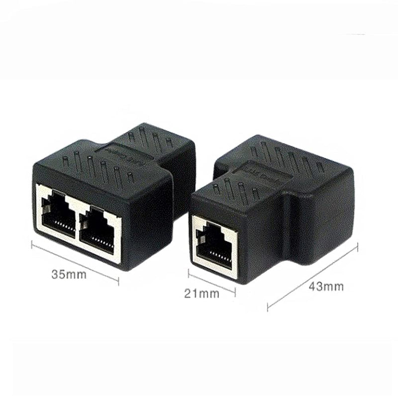  [AUSTRALIA] - RJ45 Splitter Adapter,Aoiutrn USB 1 to 2 Network Connector Dual LAN Ethernet Socket 8P8C Extender Plug  Cable for Cat5, Cat5e, Cat6, Cat7