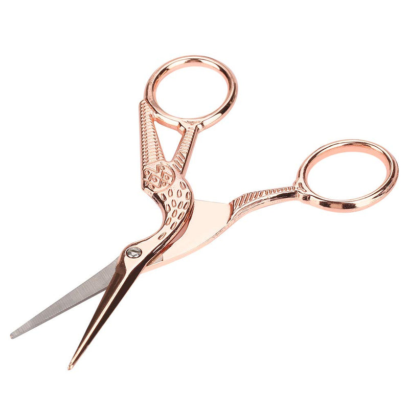  [AUSTRALIA] - HEEPDD Embroidery Scissors, Vintage Rose Gold Classic Stork Scissors Stainless Steel Tip Sewing Scissors for DIY Tailor Art Work