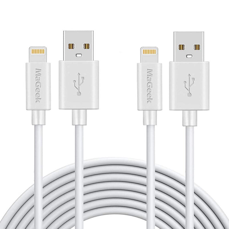  [AUSTRALIA] - MaGeek iPhone Charger 10 ft, 2-Pack (10 feet) Apple MFi Certified Lightning to USB Cable Charge Cord for iPhone 13/12/11/Pro/SE/XS/XS Max/XR/X/8 Plus/7/6S Plus,iPad Pro Air (White) 2pcs_10ft_White