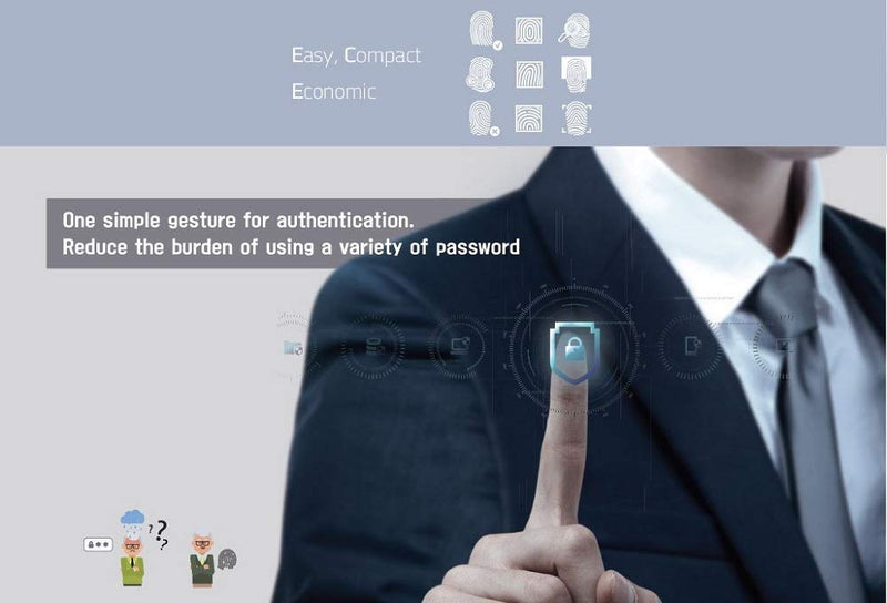 Octatco EzFinger Fingerprint USB Key for Windows 7, 8, 8.1 & 10, Windows Hello, File encryption, Folder Lock, Biometric Authentication - LeoForward Australia