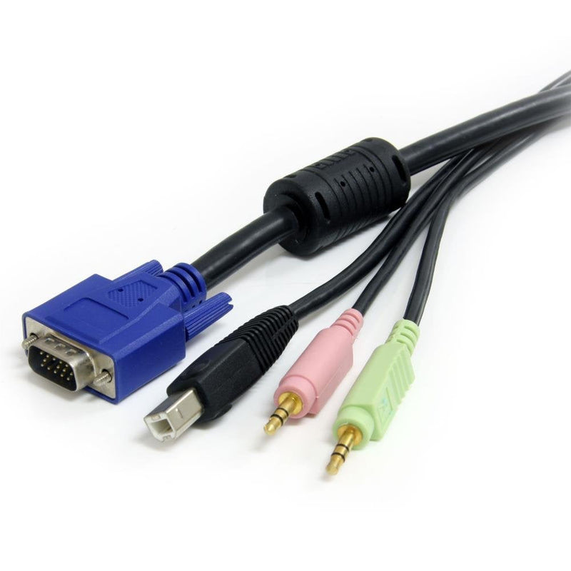  [AUSTRALIA] - StarTech.com 10 ft 4-in-1 USB VGA KVM Cable with Audio and Microphone - VGA KVM Cable - USB KVM Cable - KVM Switch Cable (USBVGA4N1A10), Black USB, Audio and Mic