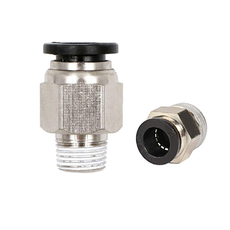  [AUSTRALIA] - Beduan Push to Connect Fitting, 1/2" Tube OD x 1/4" NPT Thread Male Straight Pneumatic Air Fitting (Pack of 10) 1/2"OD-1/4"NPT
