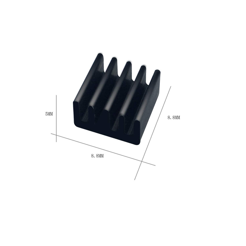 60pcs Mini Heatsink Kit, Cooler Heat Sink for Cooling VRM Stepper Driver MOSFET VRam Regulators (8.8mmx8.8mmx5mm) Black - LeoForward Australia