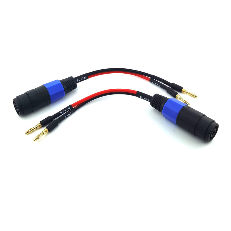  [AUSTRALIA] - WJSTN Banana Plugs to speakon Speaker Adapter Cablespeakon to Banana Plug Cable 12awg 6in/2 Pack