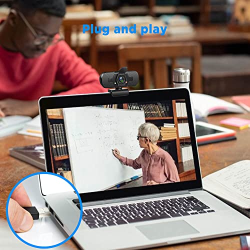  [AUSTRALIA] - 1080P HD USB Webcam with Microphone/Privacy Cover/Cable Holder, Wide Angle Maylibet Streaming Web Camera for Monitor Computer Desktop MacBook Pro PC Laptop