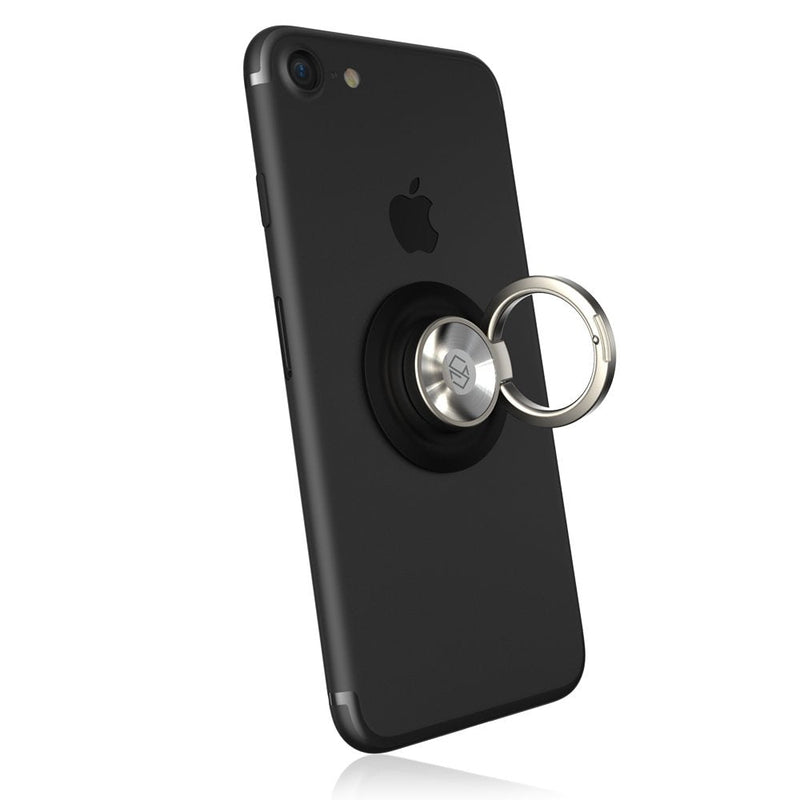  [AUSTRALIA] - Sinjimoru Phone Ring Holder Attachable to Magnet, Kickstand Attachable to Ringo’s Belly Button, Magnetic Car Mount or Phone Mount for iPhone and Android Smartphone. Ringo, Black Ringo Black Adhesive Phone Ring