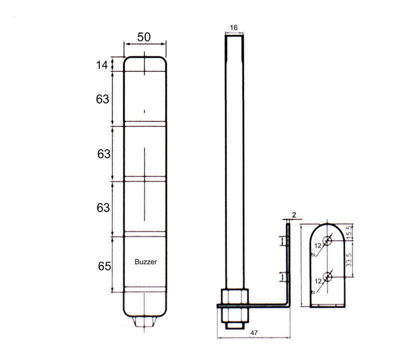  [AUSTRALIA] - Baomain Industrial Signal Light Column LED Alarm Round Tower Light Indicator Flash Light Warning Light Buzzer Red Green Yellow DC 12V