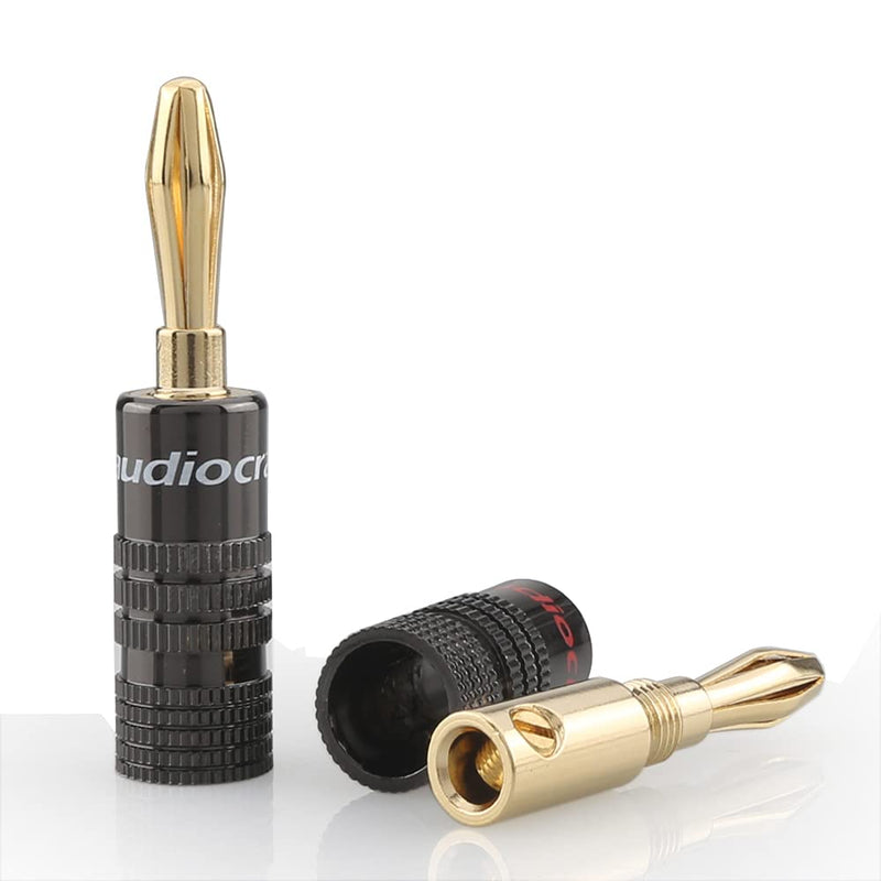  [AUSTRALIA] - Tertullus 4PCS 24K Gold Plated Speaker Banana Plugs Adapter,Closed Screw Speaker Connectors Plugs for Speaker Wire, Wall Plate, Home Theater, Audio/Video Receiver, Amplifiers and Sound Systems