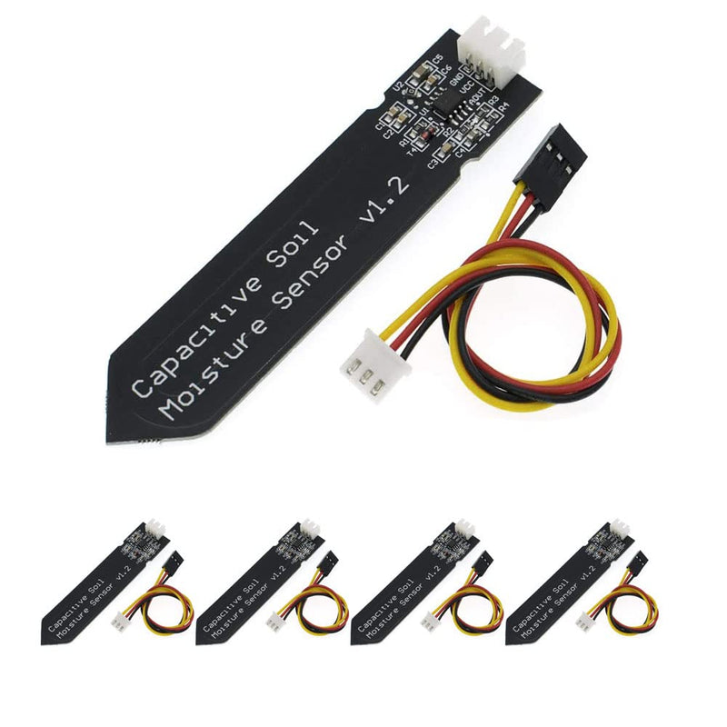  [AUSTRALIA] - Fasizi Capacitive Soil Moisture Sensor Corrosion Resistant for Arduino Moisture Detection Garden Irrigation DIY 5pcs