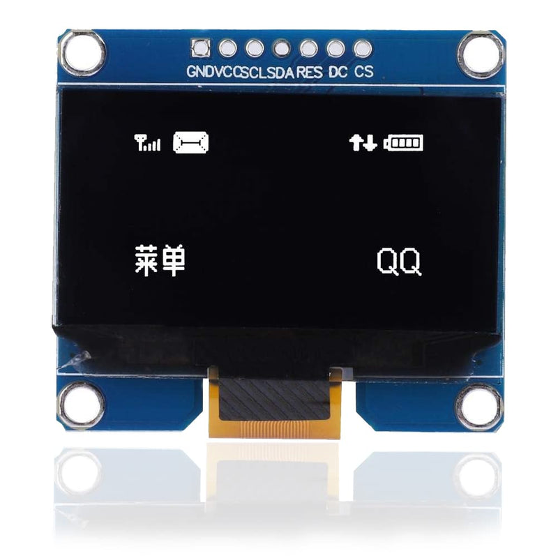  [AUSTRALIA] - 1.54 Inch OLED Module 128 x 64 White Yellow Blue SSD1309 Driver I2C Interface Display Module (White)