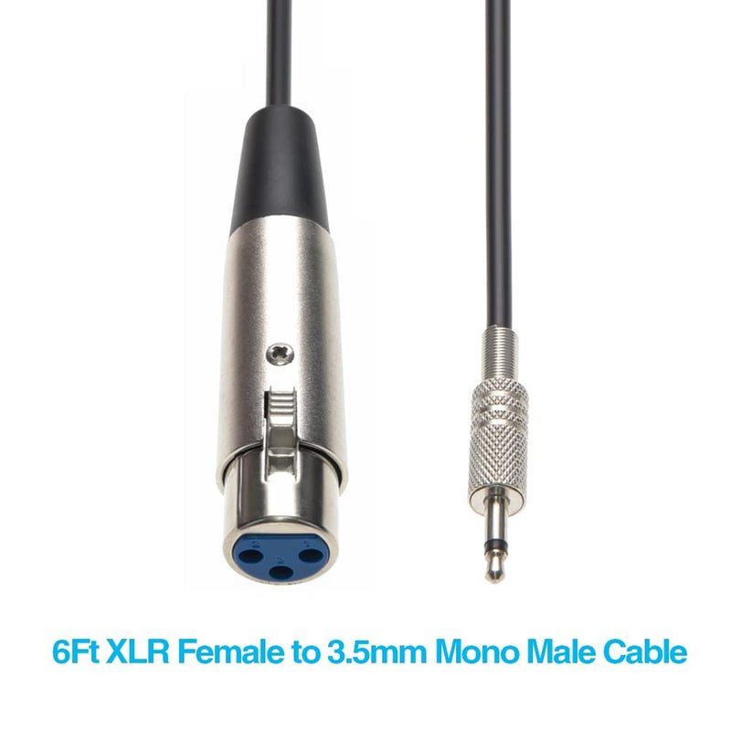  [AUSTRALIA] - InstallerParts 6Ft XLR Female to 3.5mmm Mono Male Cable -Can Be Used with Microphone Cables, Audio Interfaces, PA Applications and More!