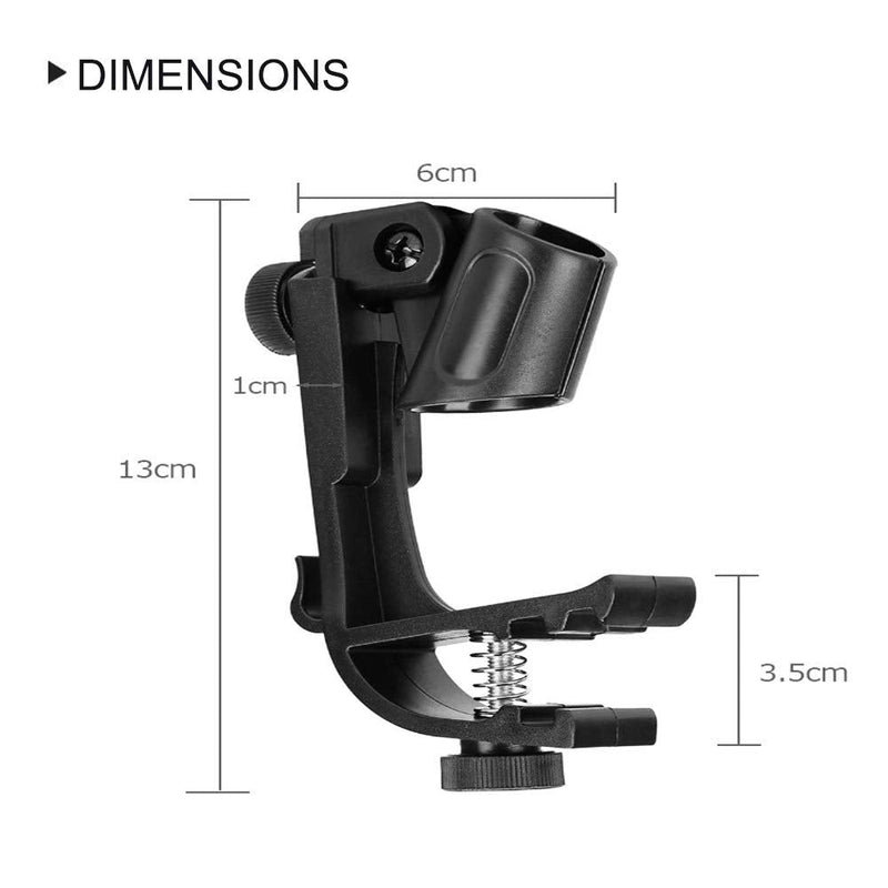  [AUSTRALIA] - Drum Microphone Clip Adjustable Drum Rim Mic Clips Drum Microphone Mount Clamp (Pack of 2)