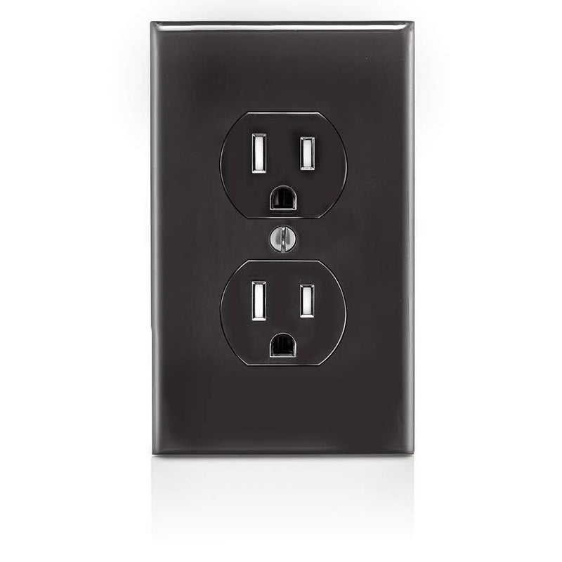  [AUSTRALIA] - Leviton T5320-E 15 Amp, 125 Volt, Tamper Resistant, Duplex Receptacle, Residential Grade, Grounding, Black