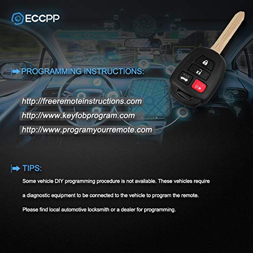  [AUSTRALIA] - ECCPP Replacement fit for Uncut Keyless Entry Remote Key Fob Shell Case Scion FR-S/Toyota Camry Corolla RAV4 HYQ12BDM (Pack of 2)