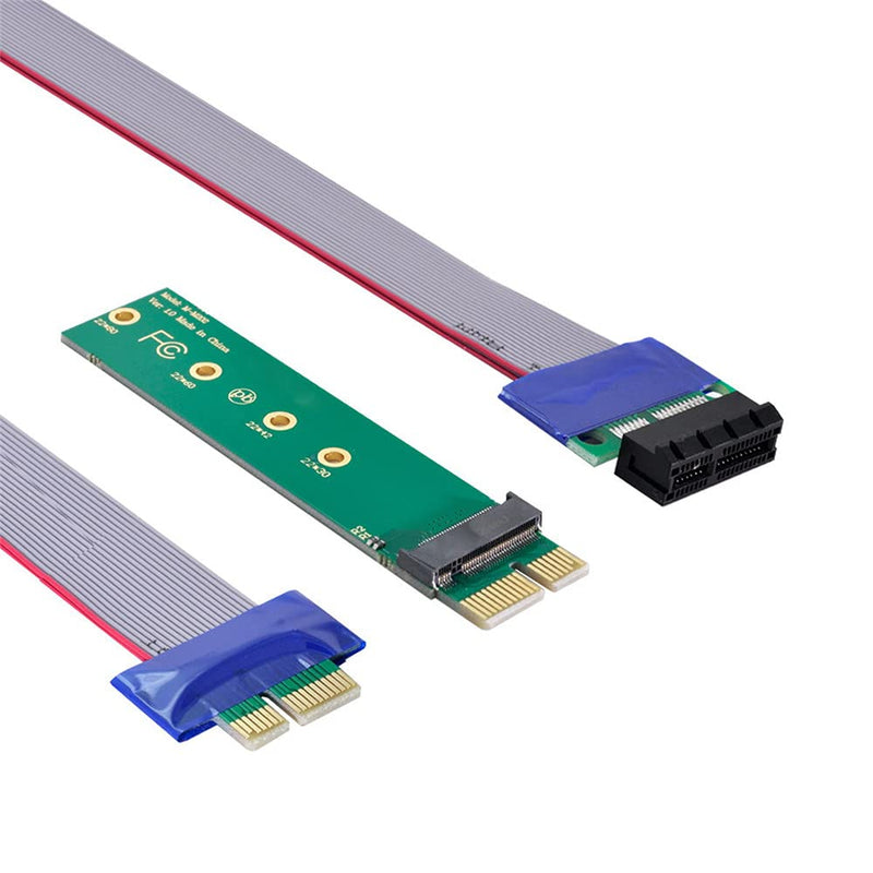  [AUSTRALIA] - Xiwai NGFF M-Key NVME AHCI SSD to PCI-E 3.0 1x x1 Vertical Adapter with Cable Male to Female Extension Green 1x