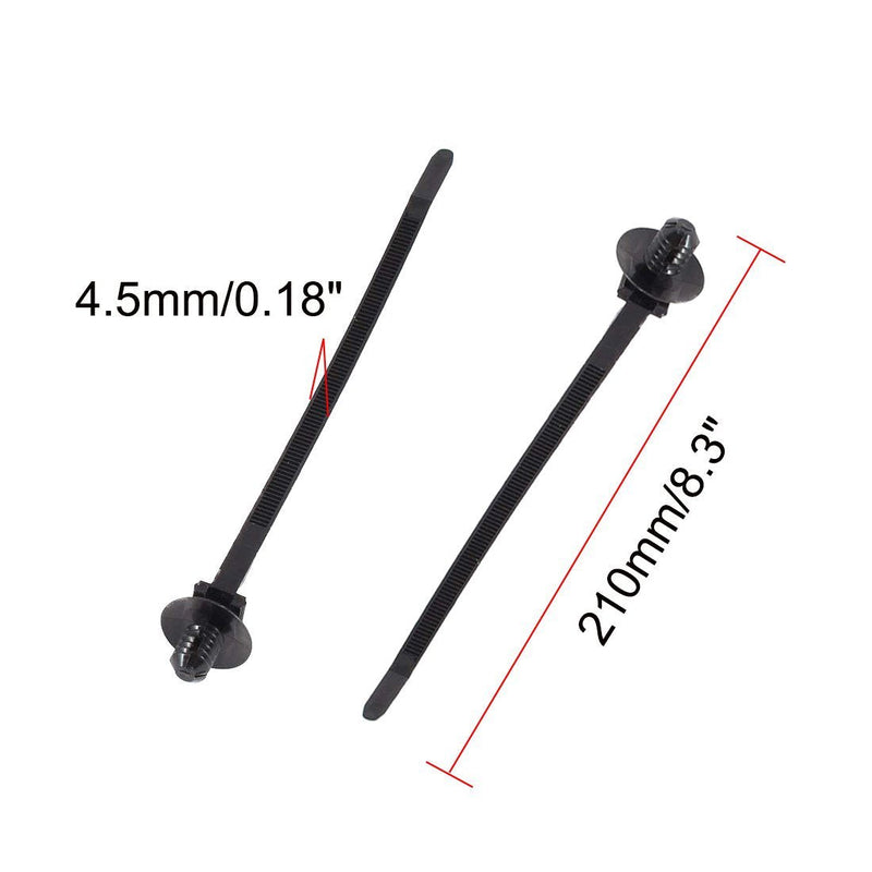  [AUSTRALIA] - S SYDIEN 50Pcs Black Fir Tree Nylon Push Mount Cable Zip Tie 8.3"x0.18" 210mm(50Pcs)