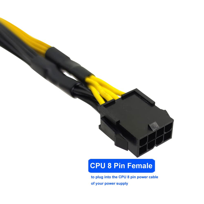  [AUSTRALIA] - COMeap (CPU to GPU) CPU 8 Pin Female to 3X PCIe 8 Pin (6+2) Male Adapter Splitter Cable for Graphics Card BTC Miner 11.4-inch(29cm) Triple 8pin(6+2) x1pcs