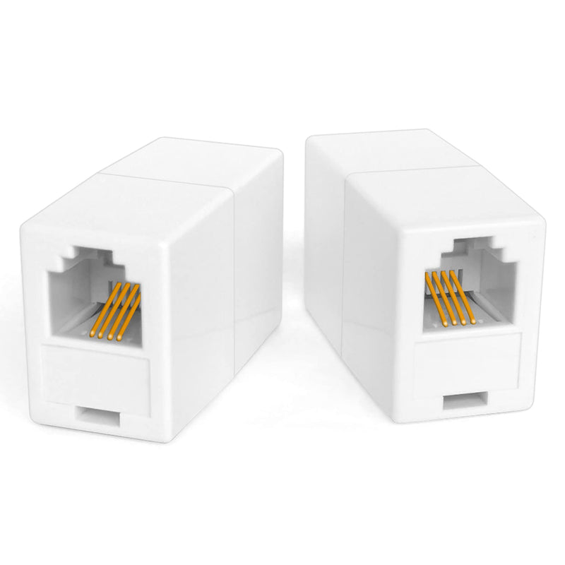  [AUSTRALIA] - NECABLES (5 Pack) RJ11 Coupler Telephone in-Line Coupler Extender RJ11 6P4C Female to Female for Landline Phone and Fax White