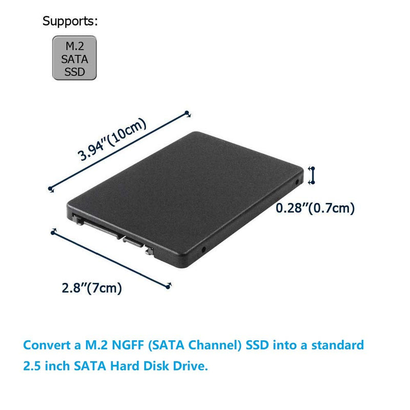 USECL M.2 to 2.5 inch SATA Enclosure,M.2 SSD to 2.5 inch SATA Adapter with case,B & M Key SATA Based NGFF SSD Converter to 2.5 Inch SATA 3.0 Card Support 2230 2242 2260 2280 Hard Drive with 7mm Case - LeoForward Australia