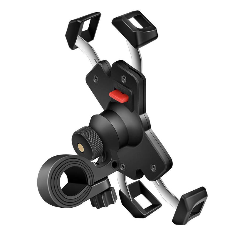  [AUSTRALIA] - visnfa New Bike Phone Mount with Stainless Steel Clamp Arms Anti Shake and Stable 360° Rotation Bike Accessories/Bike Phone Holder for Any Smartphones GPS Other Devices Between 4 and 7 inches