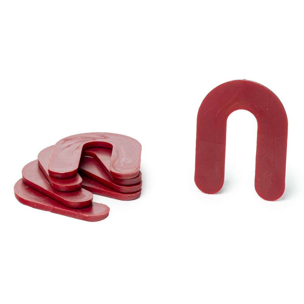  [AUSTRALIA] - 1/8" x 1-1/2" x 2" Plastic Shims Structural Horseshoe U Shaped, Made in USA, Tile Spacers, Red, Qty 100 by Bridge Fasteners 1/8 Inch