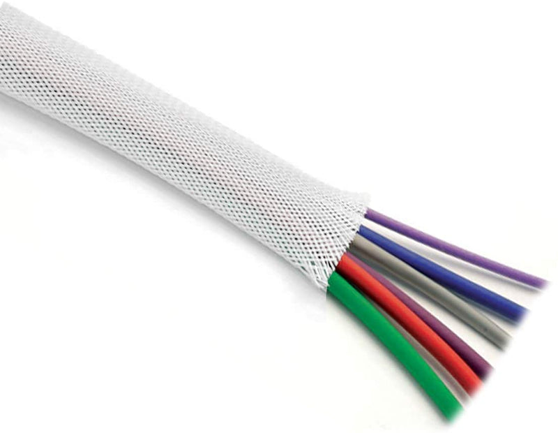  [AUSTRALIA] - Bettomshin 1pcs 16.4Ft Expandable Braid Sleeving, Width 12mm Protector Wire Flexible Cable Mesh Sleeve Black and Purple for Television Audio Computer