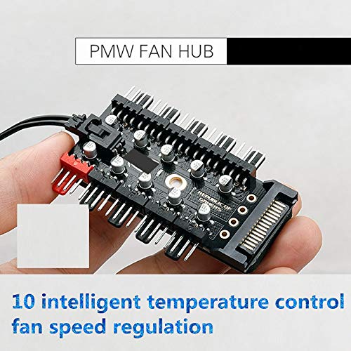  [AUSTRALIA] - Chassis Fan Hub CPU Cooling | 10 Port 12 V SATA to Fan-Header with 4 Pin PWM Controller | Dedicated Supply from PSU to Link Multiple Points