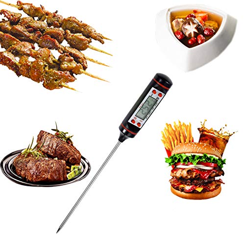 Meat Thermometer, Cooking Thermometer [5.8 Inch Long Probe] with Instant Read, LCD Screen, Hold Function for Kitchen Food Smoker Grill BBQ Meat Candy Milk Water - LeoForward Australia