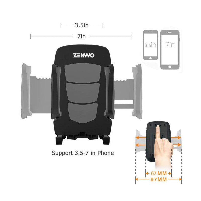  [AUSTRALIA] - ZENVVO Car Phone Holder, 3-in-1 Universal Phone Holder for Air Vent, Dashboard and Windshield Mount/Compatible with iPhones/Note/Galaxy/Google and More