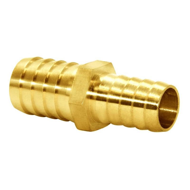  [AUSTRALIA] - Joywayus Hose Barb Reducer 5/8" to 3/4" Barb Fitting Reducing Splicer, Hex Union Brass Fitting Water/Fuel/Air 5/8"x3/4"