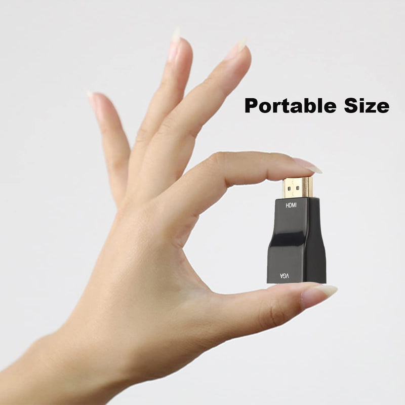  [AUSTRALIA] - HDMI to VGA, HDMI to VGA Adapter Converter 1080P Male to Female Cord for Computer, Desktop, Laptop, PC, Monitor, Projector, HDTV, Chromebook, Raspberry Pi, Roku, Xbox and More-Black 1 Black