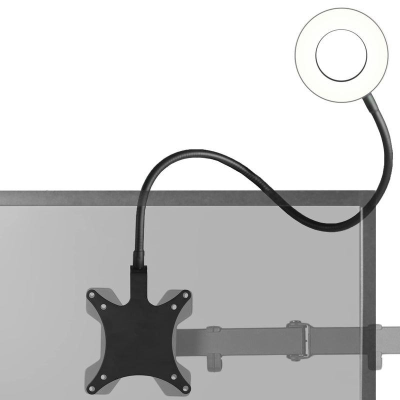  [AUSTRALIA] - VIVO VESA Mountable Gooseneck Lamp, 3 Color Modes, 10 Brightness Settings, Flexible Lighting, Overhead Light for Monitor, Video Conferencing Lamp, Desk-LTVA1