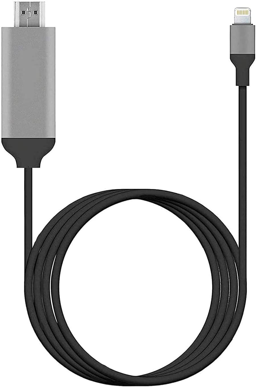  [AUSTRALIA] - Lightning to HDMI Adapter, [Apple MFi Certified] 1080P HDTV Cable Adapter, Digital AV Sync Screen Connector on TV/Monitor/Projector Compatible for iPhone, iPad -NO Need Power Supply (Black, 6.6FT)
