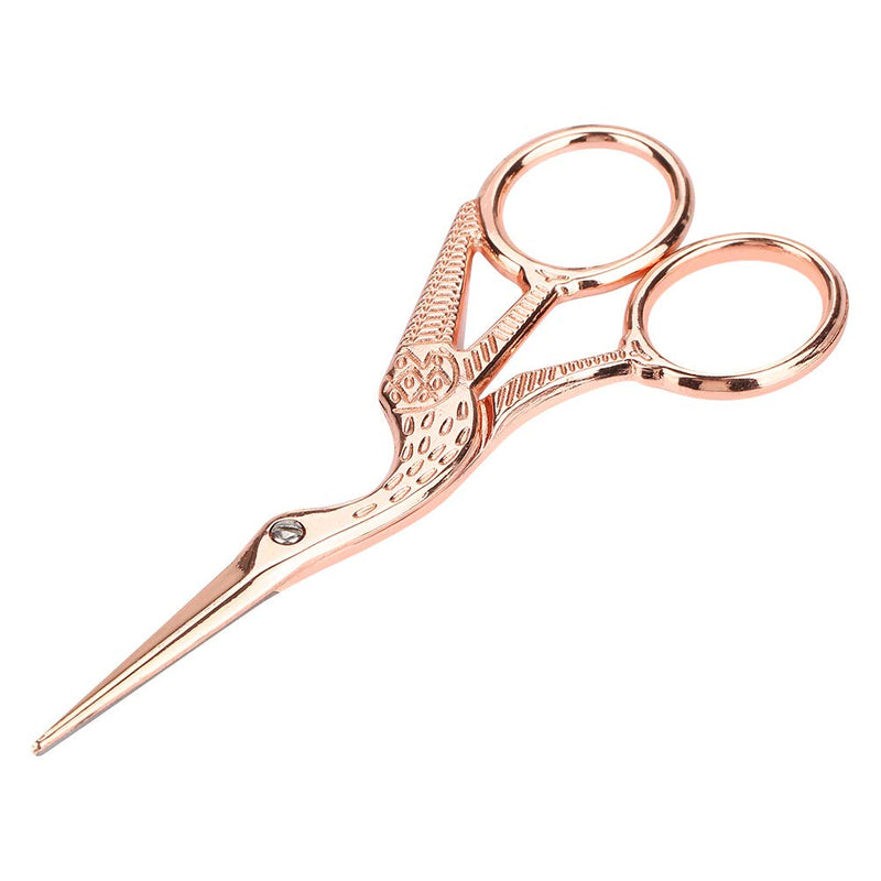  [AUSTRALIA] - HEEPDD Embroidery Scissors, Vintage Rose Gold Classic Stork Scissors Stainless Steel Tip Sewing Scissors for DIY Tailor Art Work