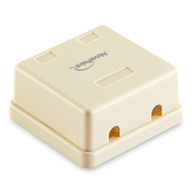  [AUSTRALIA] - NavePoint Keystone Jack Surface-Mount Box 2-Port Ivory, 10-Pack