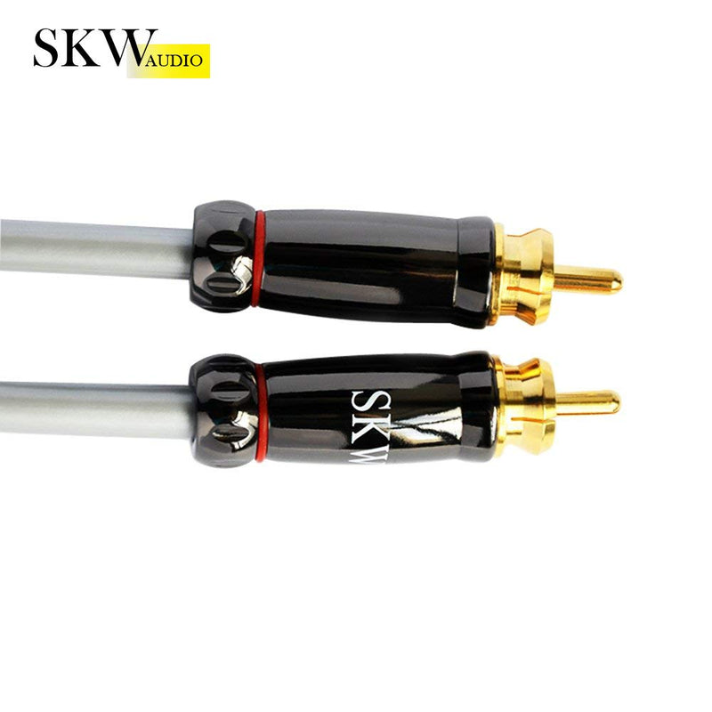 SKW RAC to RCA OFC Subwoofer Cable, Multiple Shield with Oxygen Free Copper for HiFi Systems (3.2ft/1M, Grey) 3.2ft/1M - LeoForward Australia
