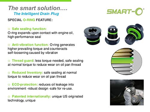 SMART-O R23 Oil Drain Plug M18x1.5mm - Engine oil Pan Protection Plug with Anti-leak & Anti-vibration function - Install Faster, Re-usable and Eco-friendly - LeoForward Australia